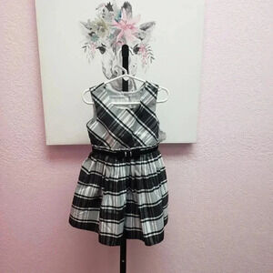 Jona Michelle Black and White Plaid Holiday Dress